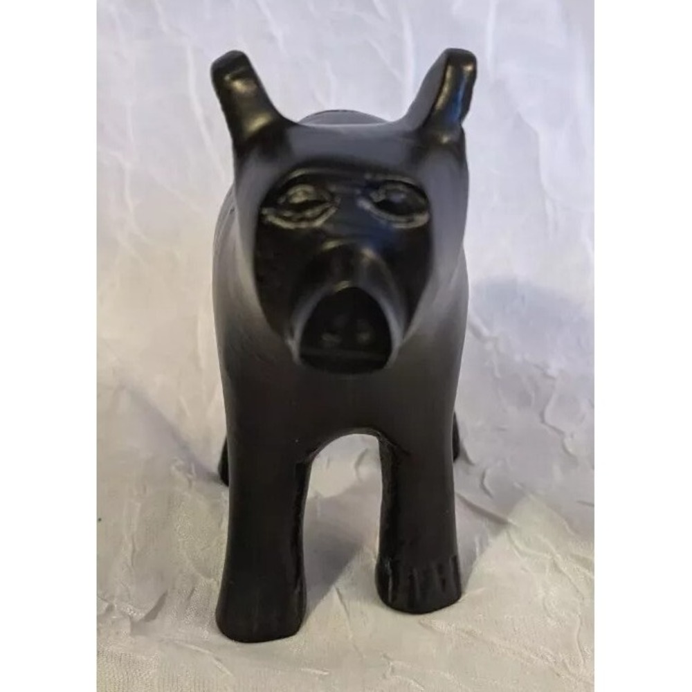 Cast Metal Bear Pig Figurine Cub Black Animal Carved Folk Art Forest Farm Fun 3" - Picture 13 of 15